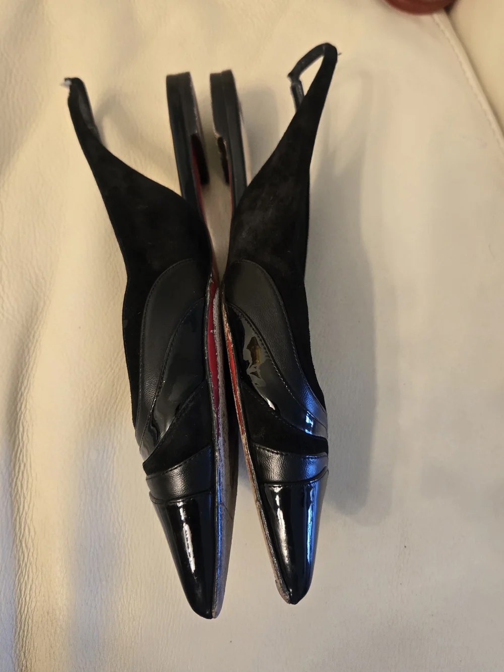 Christian Louboutin Women's Black Pointed Slingback Flats - Picture 7 of 15